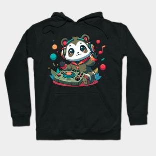 cute panda playing dj music Hoodie